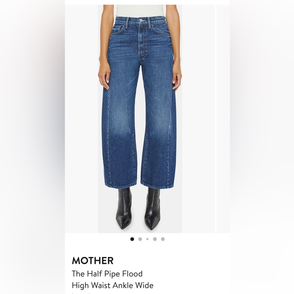 MOTHER The Half Pipe Flood High Waist Ankle Wide Leg Jeans sz 30